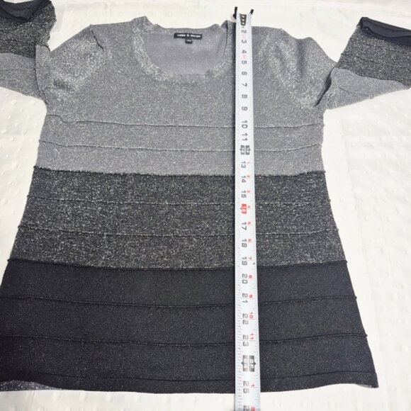Cable & Gauge Gray and Black Crewneck Ombré  Style Sweater Size M - Picture 7 of 9